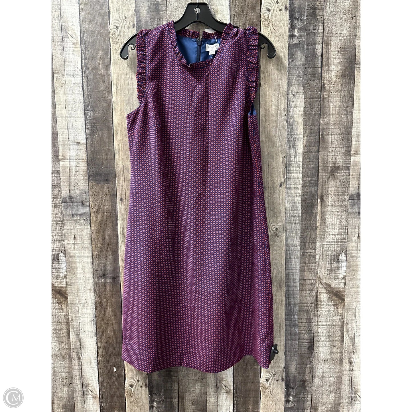 Dress Casual Midi By J. Crew In Blue & Red, Size: M