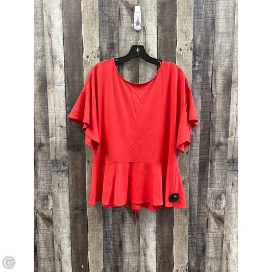 Top Short Sleeve By Banana Republic In Red, Size: L