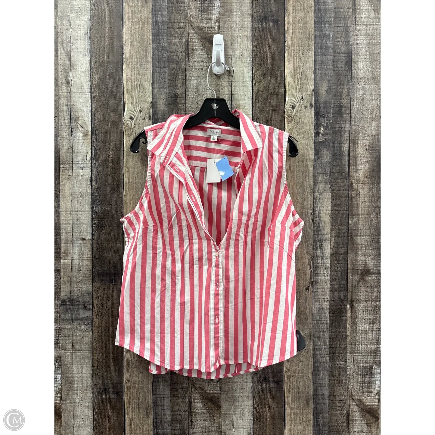 Top Sleeveless By J. Crew In Striped Pattern, Size: L