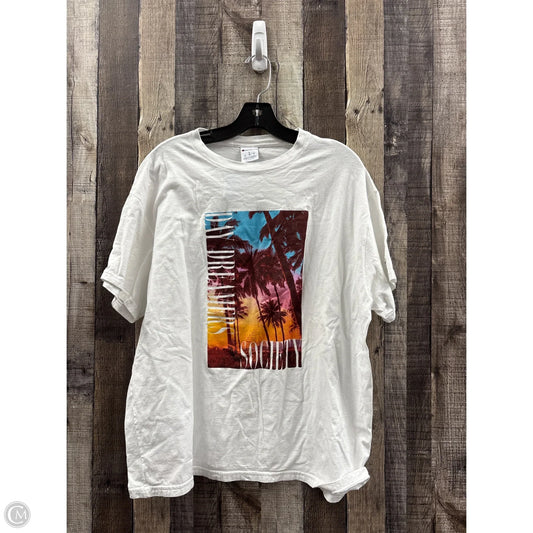 Athletic Top Short Sleeve By Champion In White, Size: L