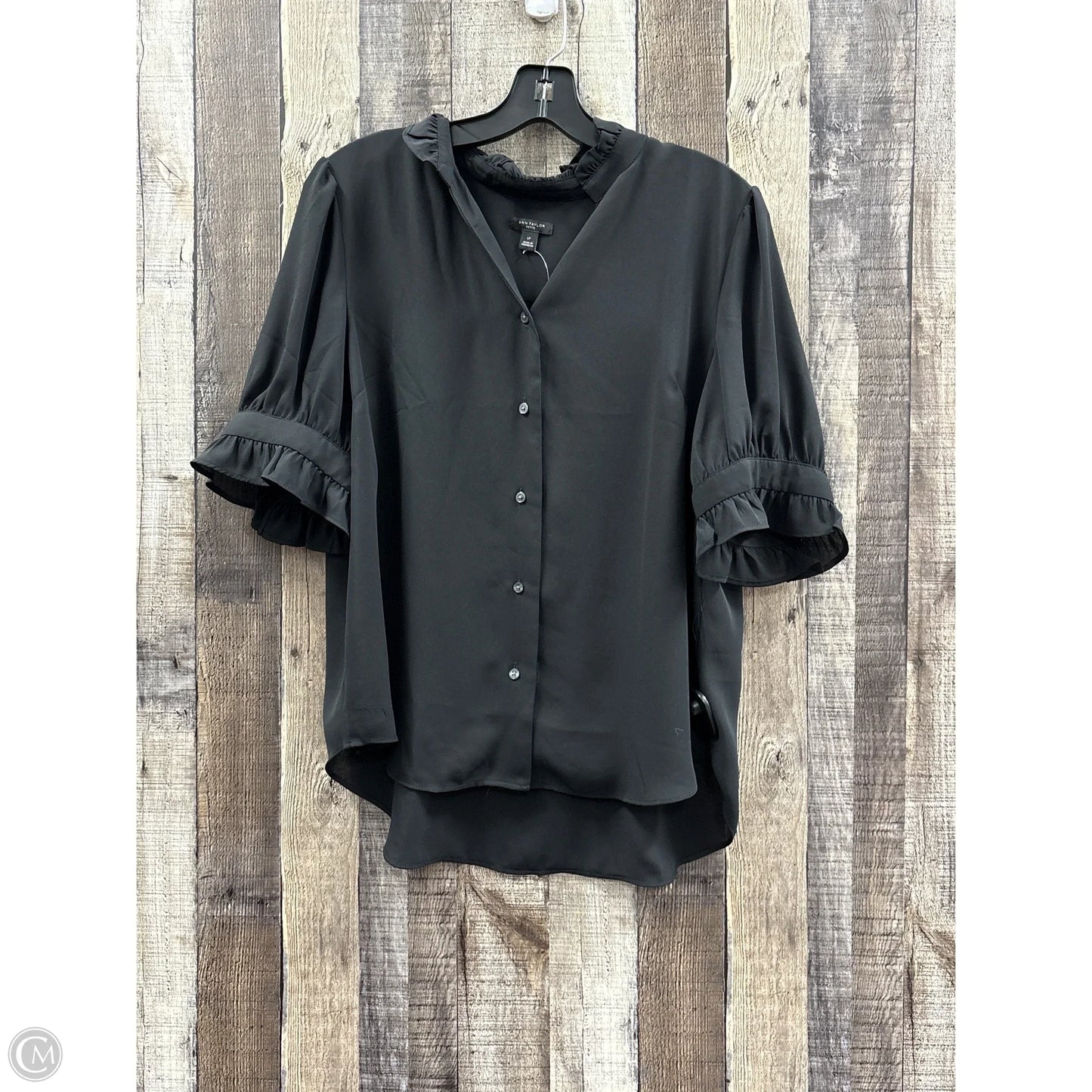 Top 3/4 Sleeve By Ann Taylor In Black, Size: Lp