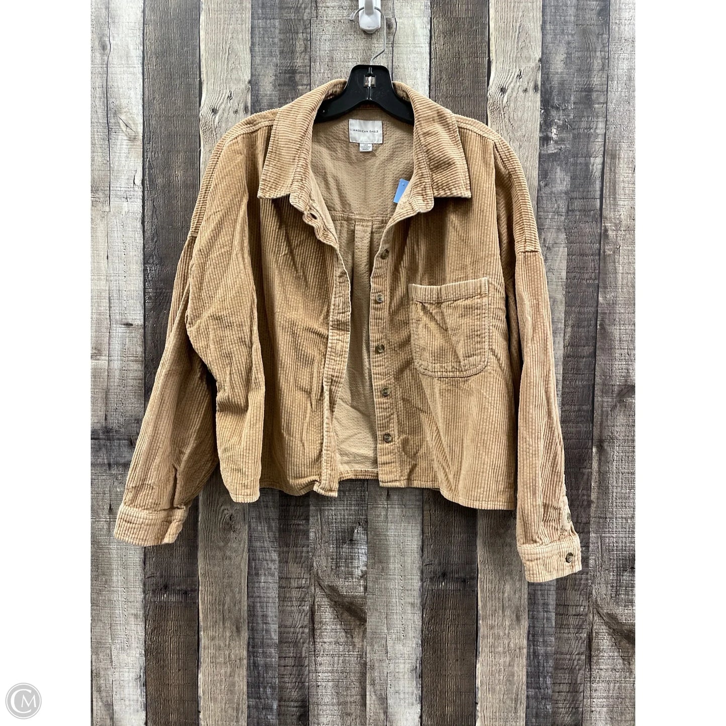 Top Long Sleeve By American Eagle In Tan, Size: L
