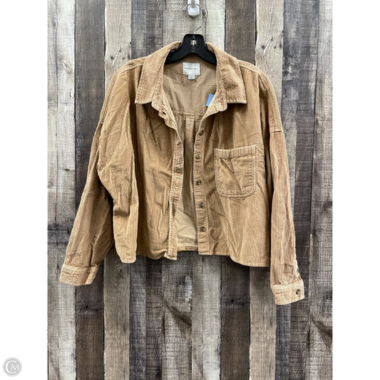 Top Long Sleeve By American Eagle In Tan, Size: L