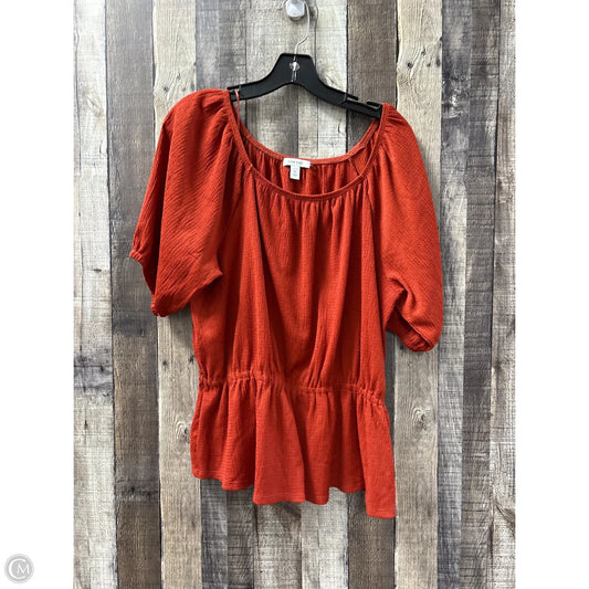 Top Short Sleeve By Nine West In Orange, Size: Xl