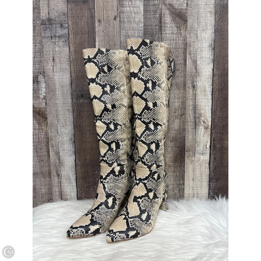 Boots Knee Heels By Cmf In Snakeskin Print, Size: 8.5