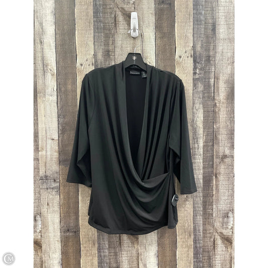 Top 3/4 Sleeve By Tahari In Black, Size: 1x