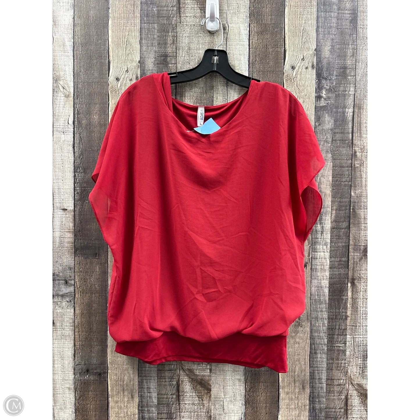 Top Short Sleeve By Cme In Red, Size: L