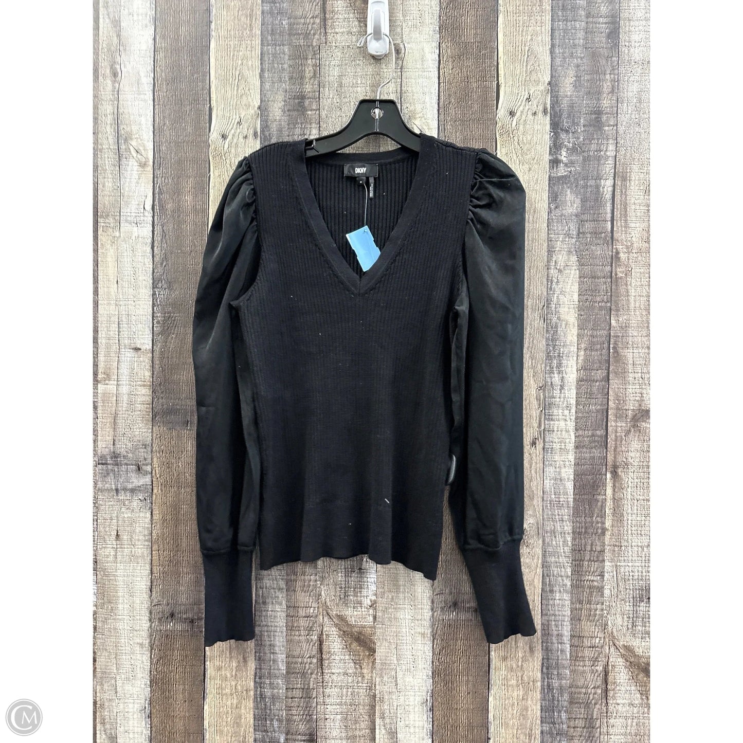 Top Long Sleeve By Dkny In Black, Size: M