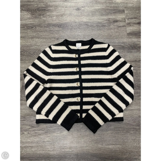 Sweater Cardigan By A New Day In Black & Cream, Size: Xs