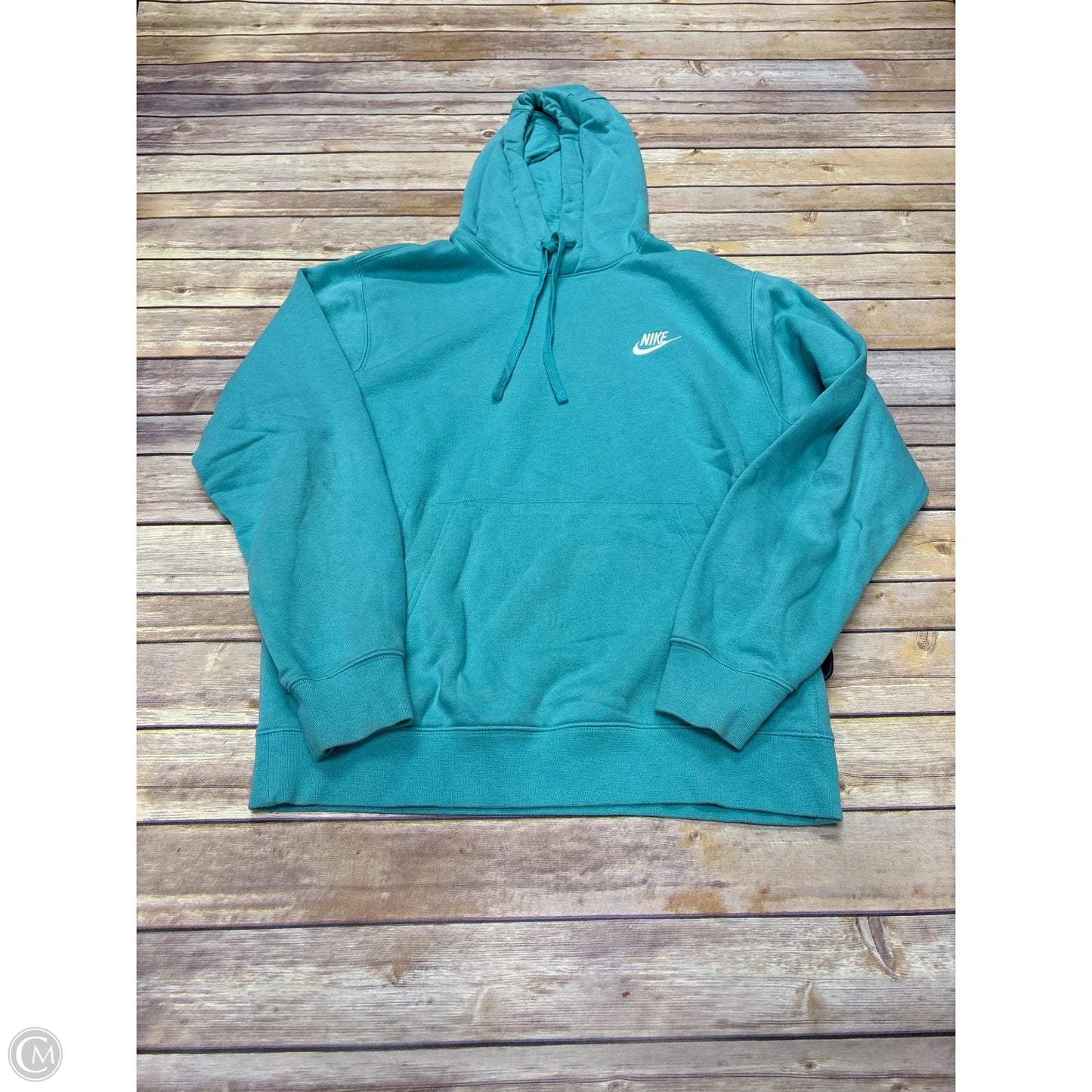 Sweatshirt Hoodie By Nike In Teal, Size: S