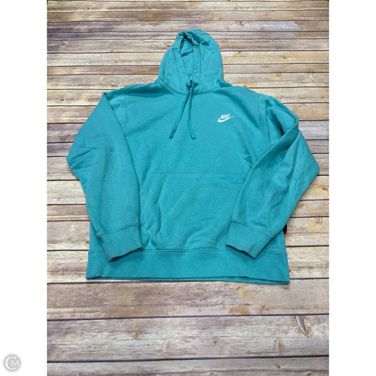 Sweatshirt Hoodie By Nike In Teal, Size: S
