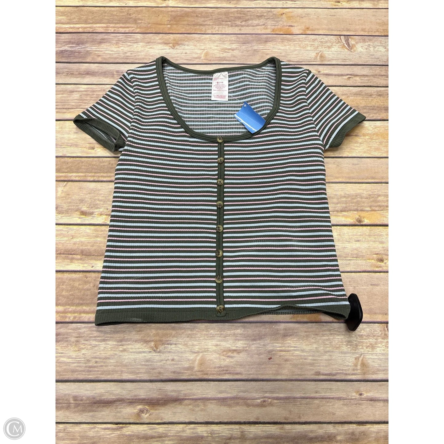 Top Short Sleeve By No Boundaries In Striped Pattern, Size: M