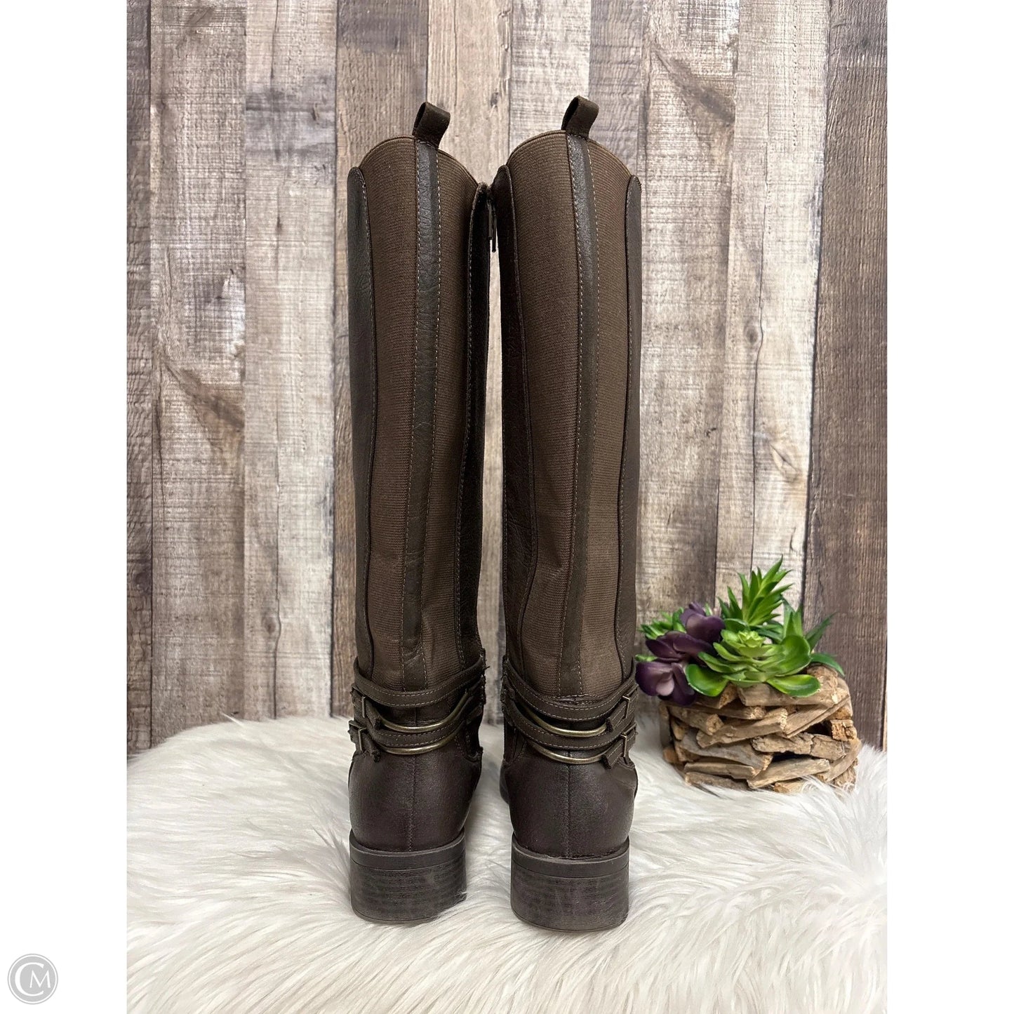 Boots Knee Heels By White Mountain In Brown, Size: 9