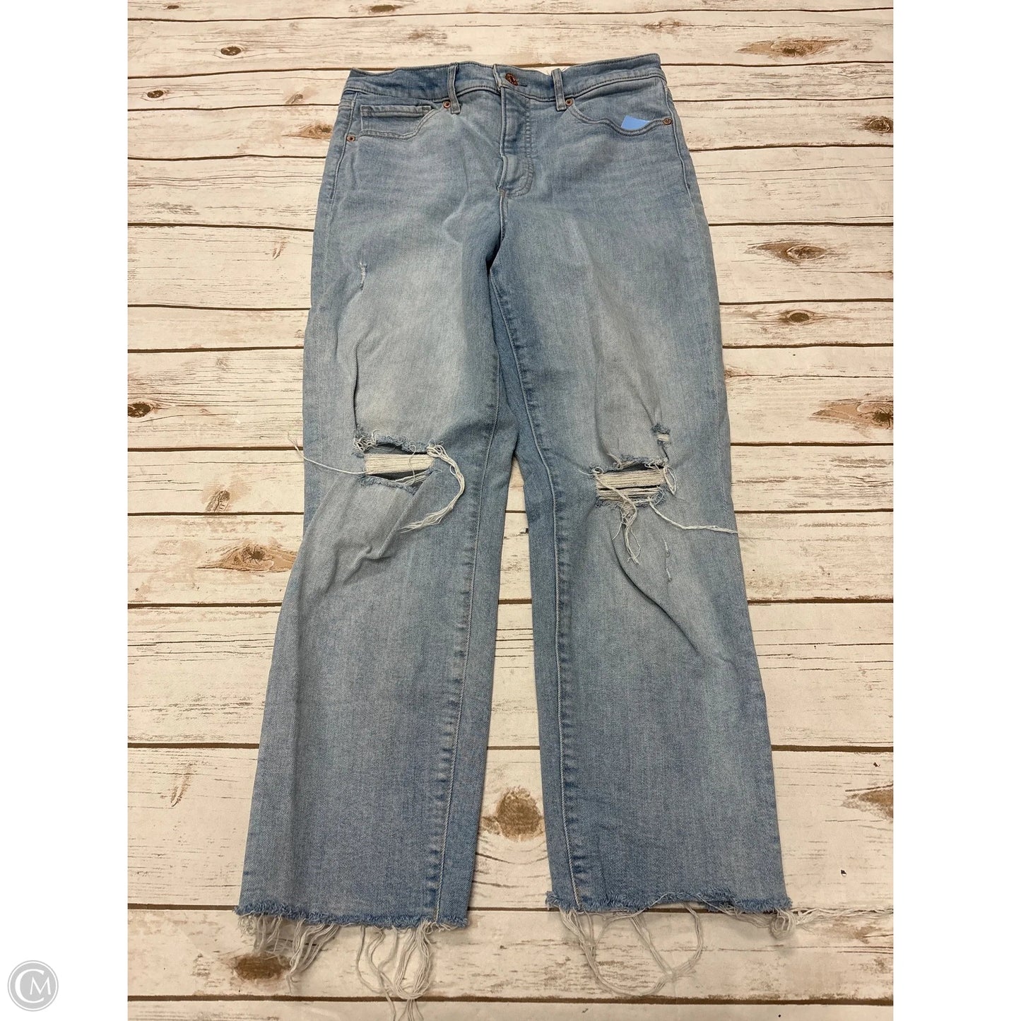 Jeans Straight By Express In Blue Denim, Size: 10