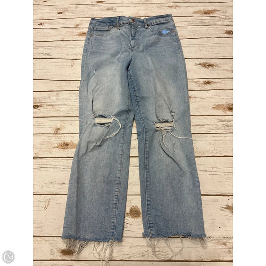 Jeans Straight By Express In Blue Denim, Size: 10