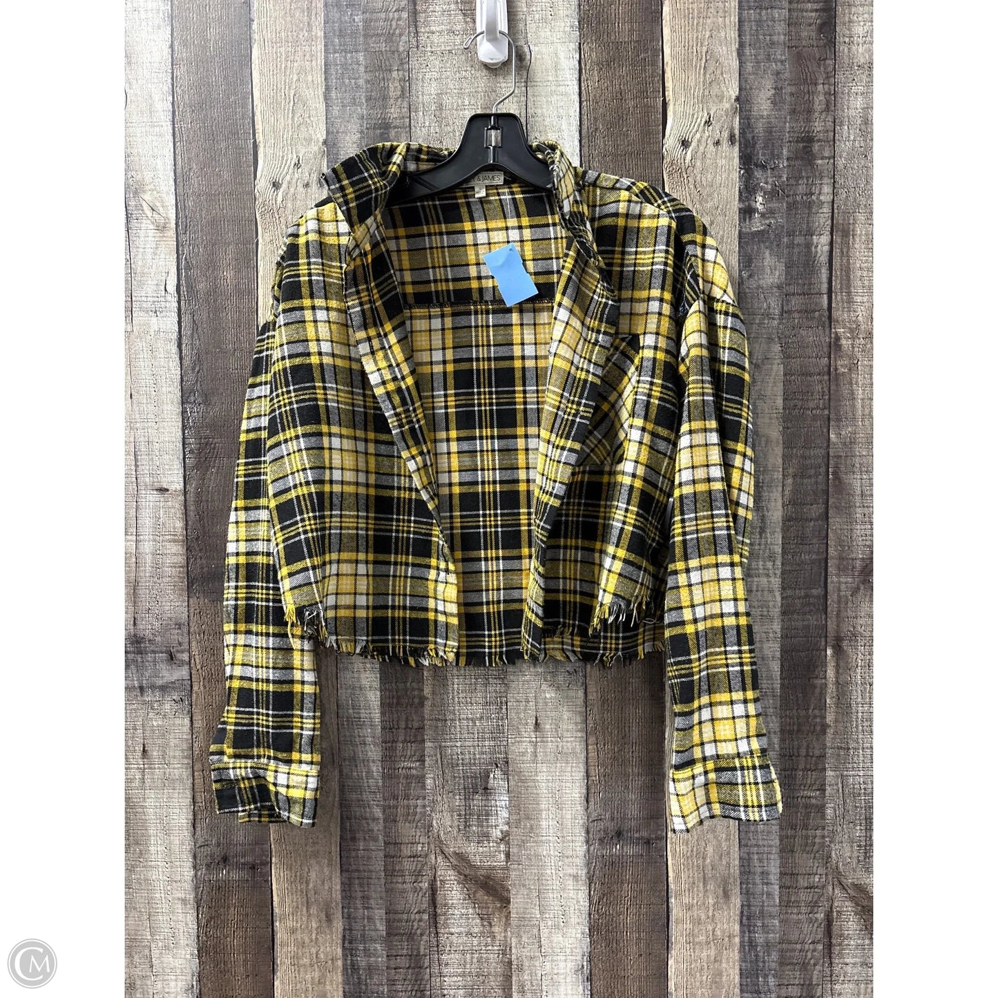 Top Long Sleeve By Cme In Black & Yellow, Size: S