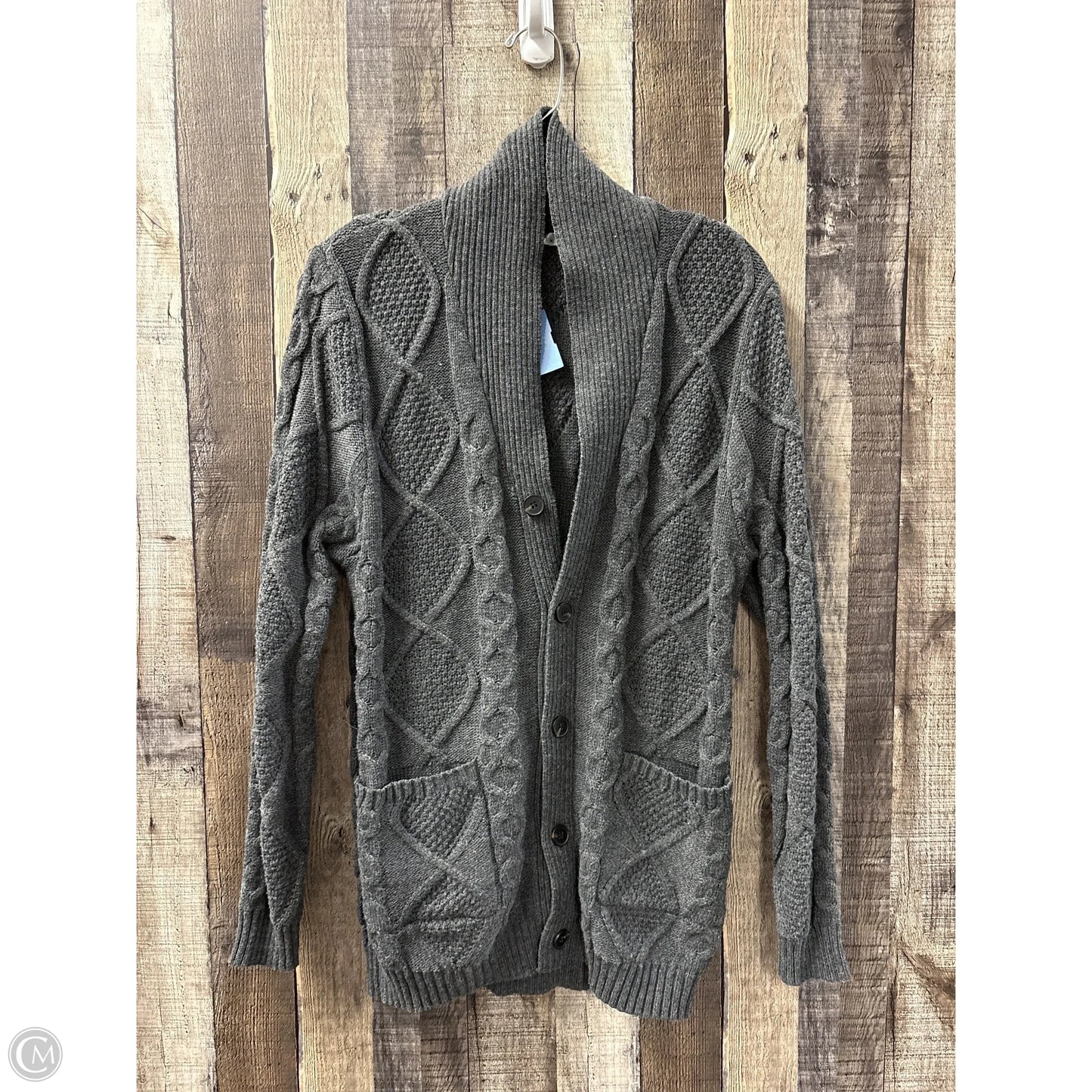 Sweater Cardigan By Cme In Grey, Size: M