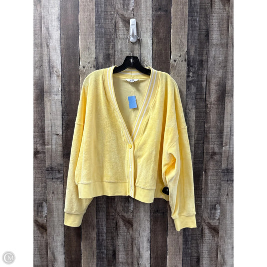 Cardigan By Joy Lab In Yellow, Size: Xxl