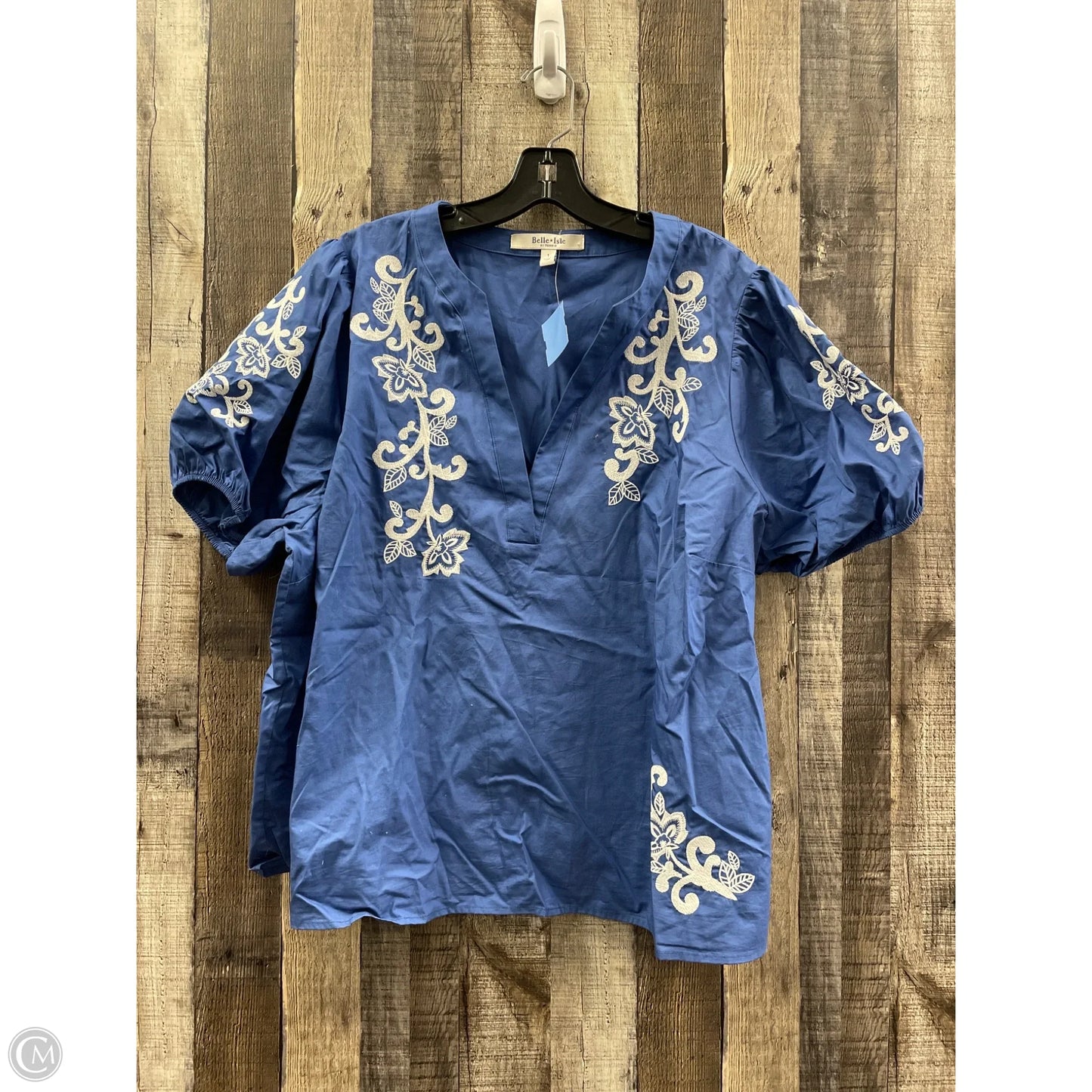 Top Short Sleeve By Torrid In Blue & White, Size: 1x