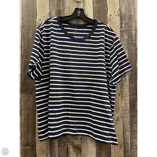 Top Short Sleeve By Gap In Striped Pattern, Size: Xxl