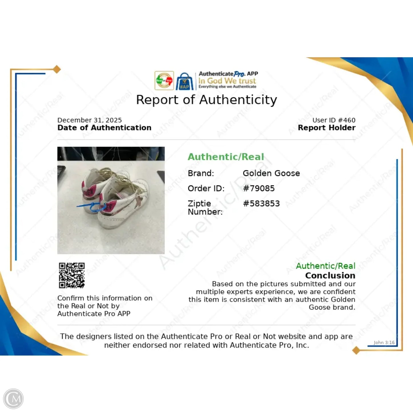 Shoes Luxury Designer By Golden Goose In Gold & White, Size: 8.5