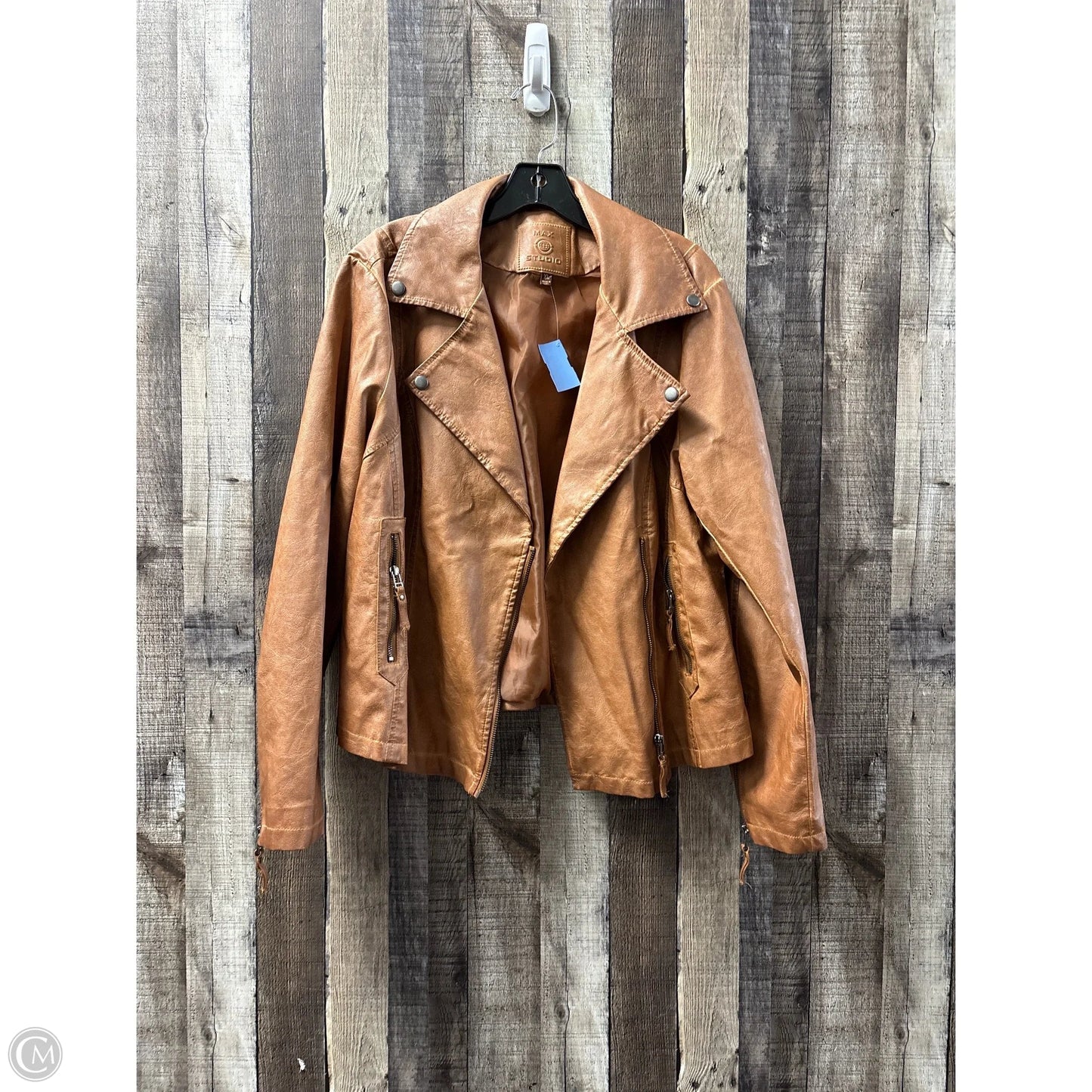 Jacket Leather By Max Studio In Brown, Size: Xl