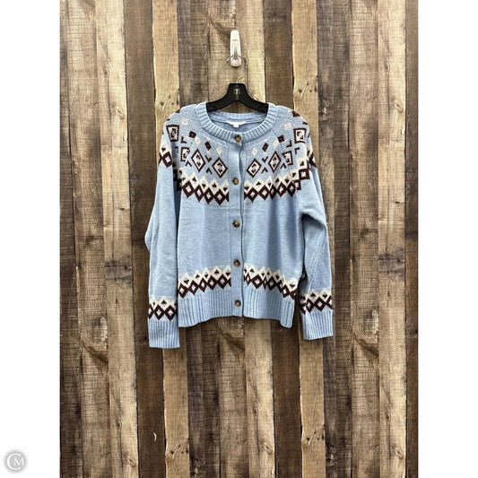 Sweater Cardigan By Time And Tru In Blue, Size: M