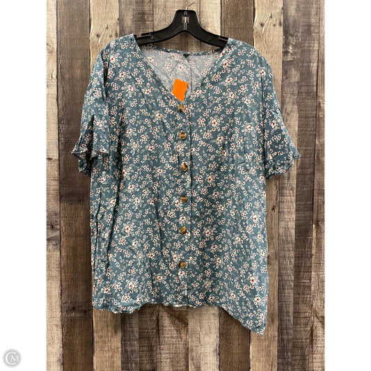 Top Short Sleeve By Bloomchic In Floral Print, Size: Xl