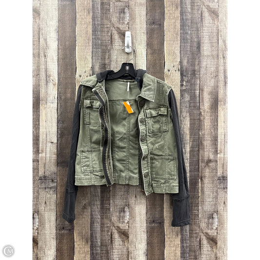 Jacket Denim By Free People In Green Denim, Size: Xs