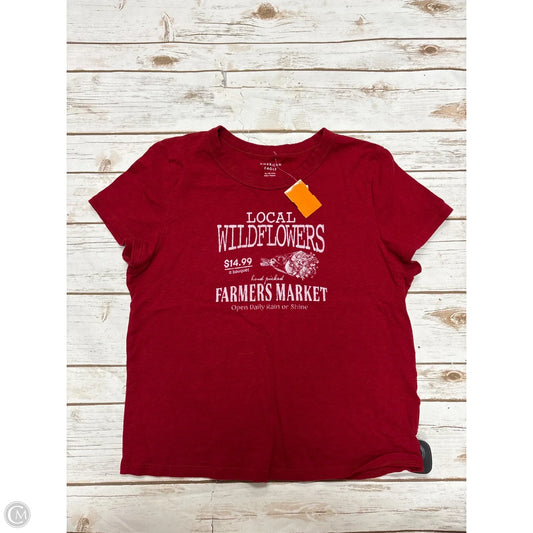 Top Short Sleeve By American Eagle In Red, Size: Xl