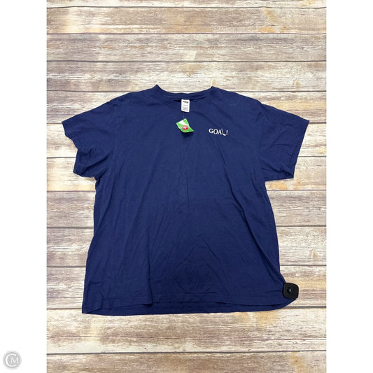 Top Short Sleeve By Pink In Navy, Size: L