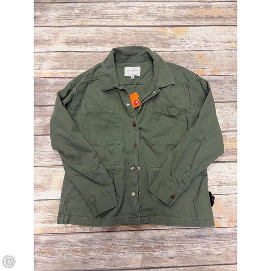 Jacket Denim By Lucky Brand In Green Denim, Size: M
