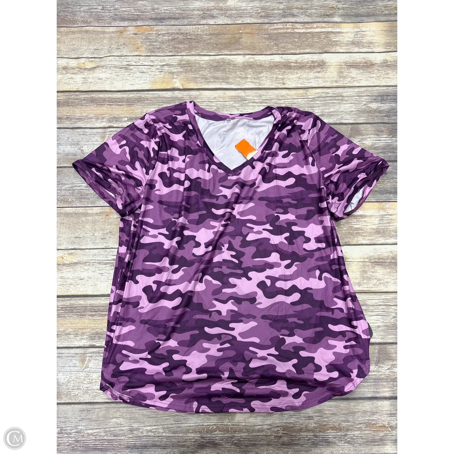 Top Short Sleeve By Cmf In Purple, Size: 3x