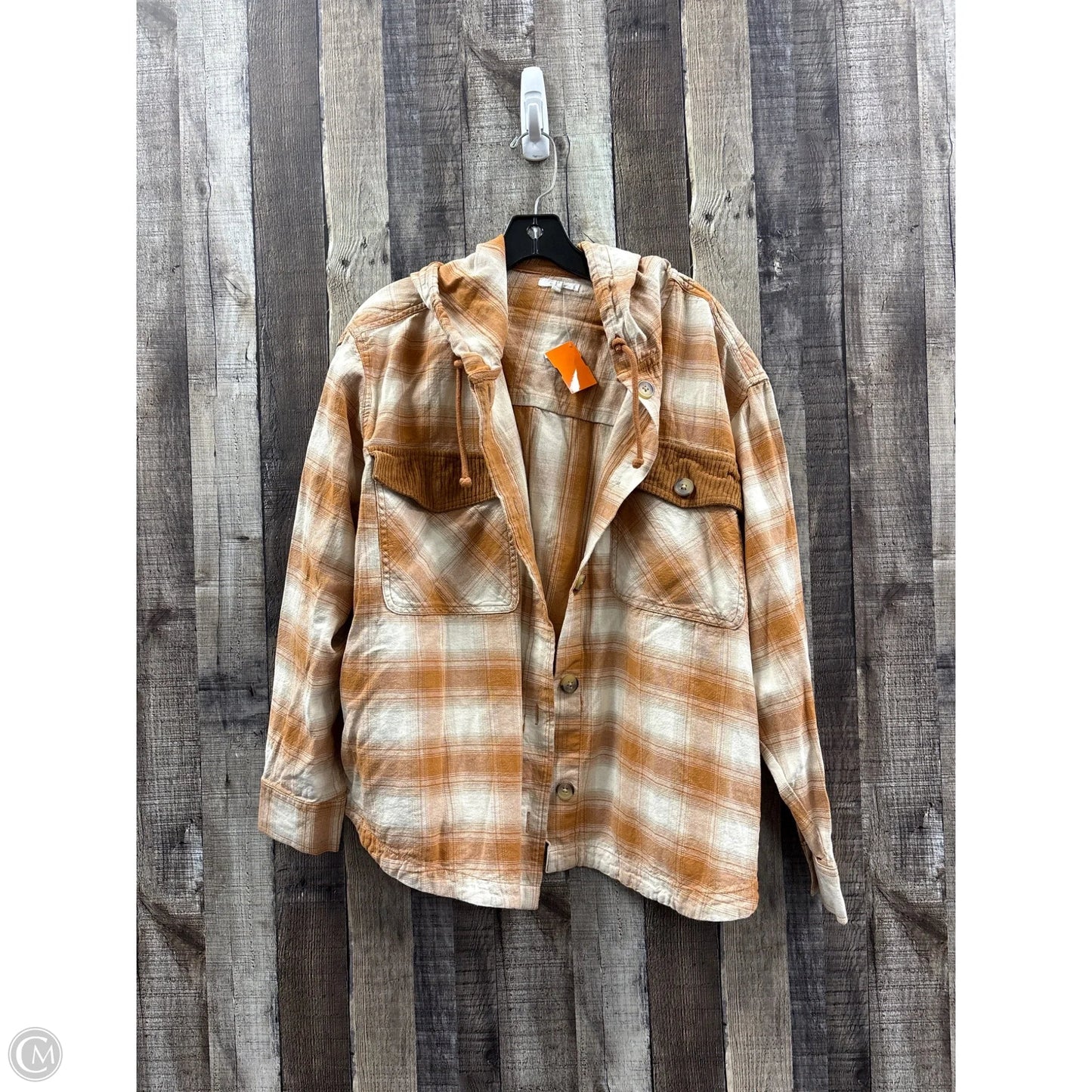 Top Long Sleeve By Maurices In Plaid Pattern, Size: 1x