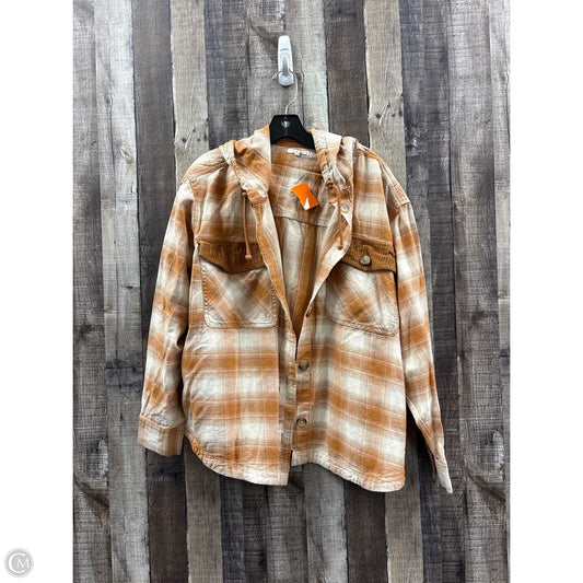 Top Long Sleeve By Maurices In Plaid Pattern, Size: 1x