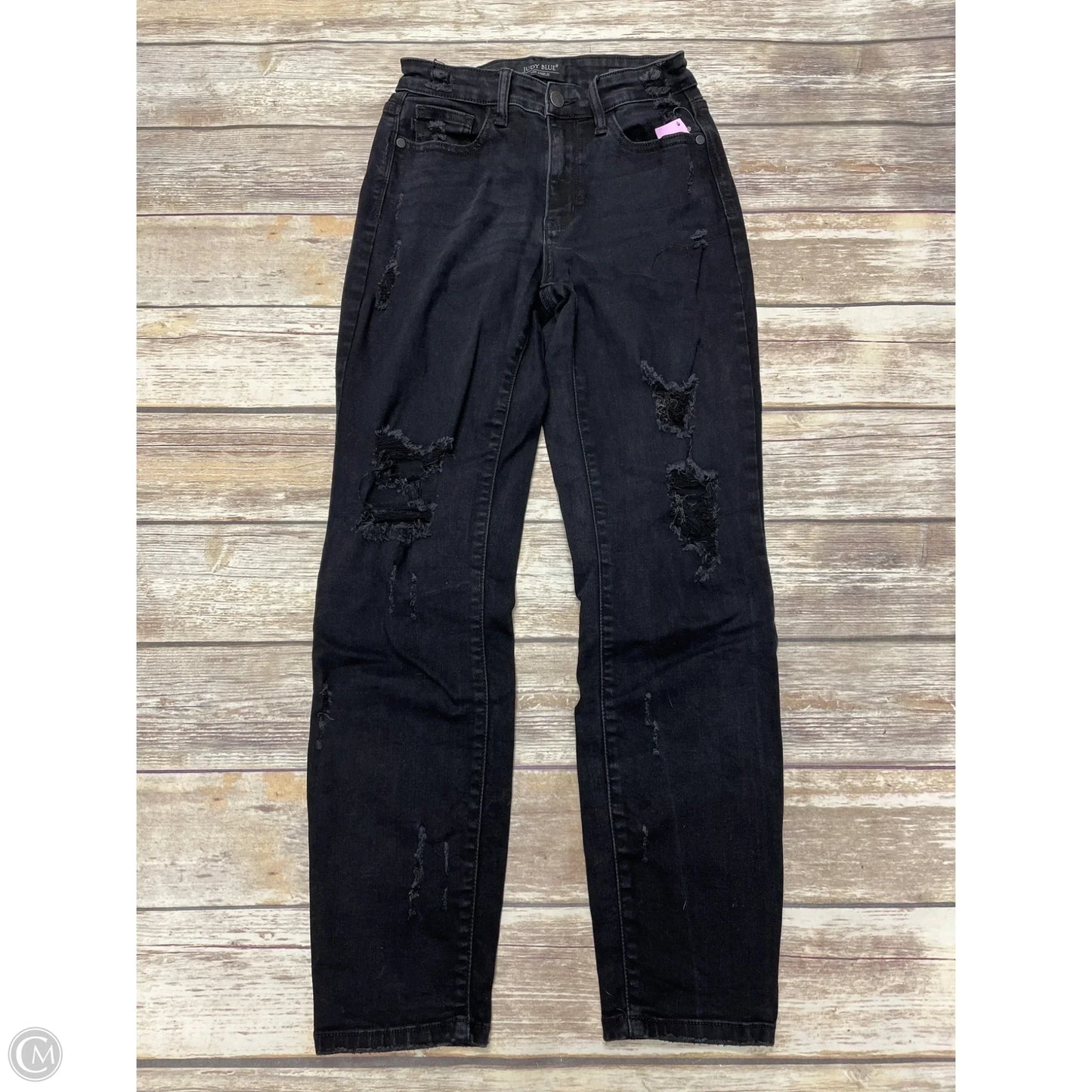 Jeans Boyfriend By Judy Blue In Black Denim, Size: 0