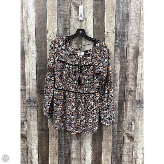 Top Long Sleeve By Knox Rose In Floral Print, Size: Xs