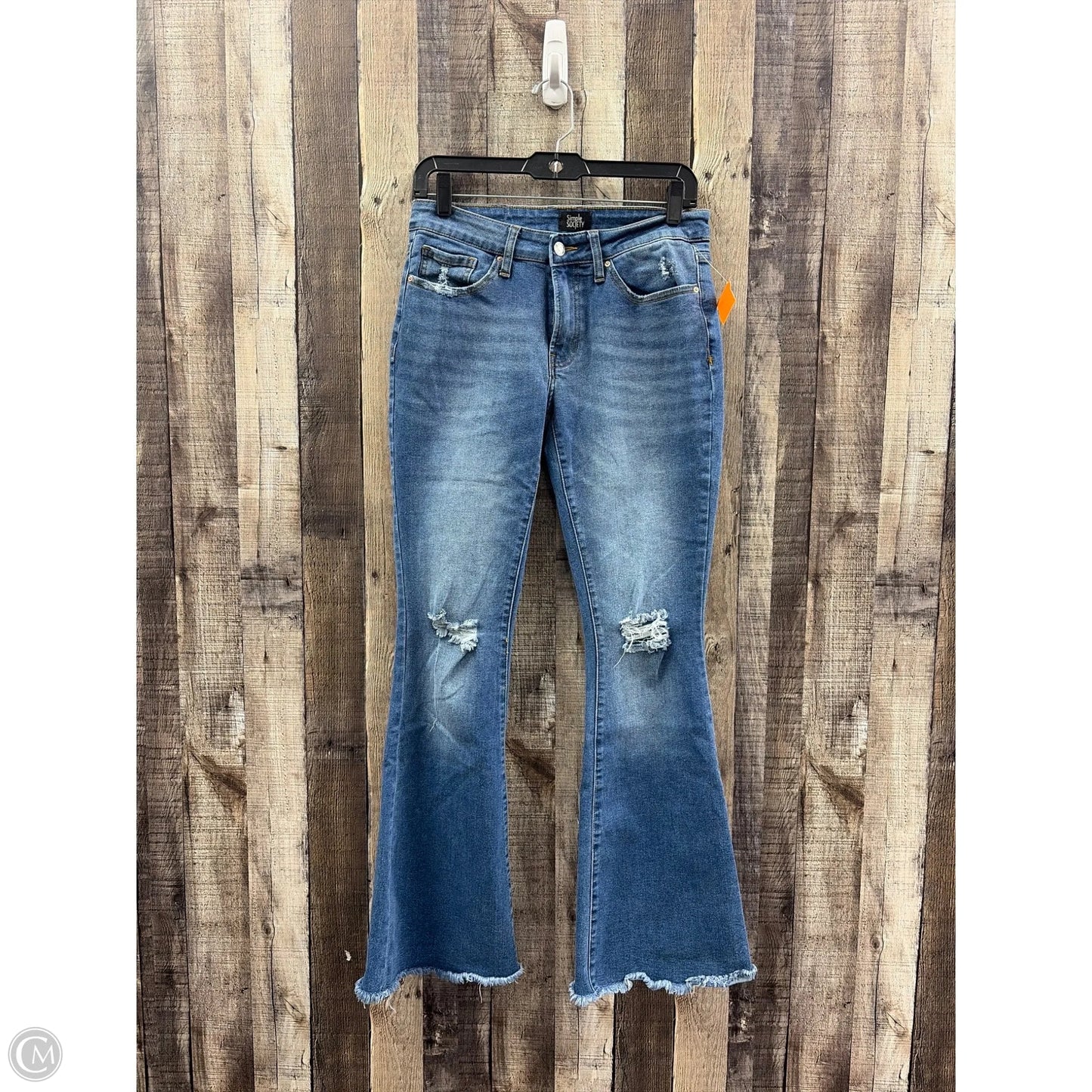 Jeans Flared By Cme In Blue Denim, Size: 8
