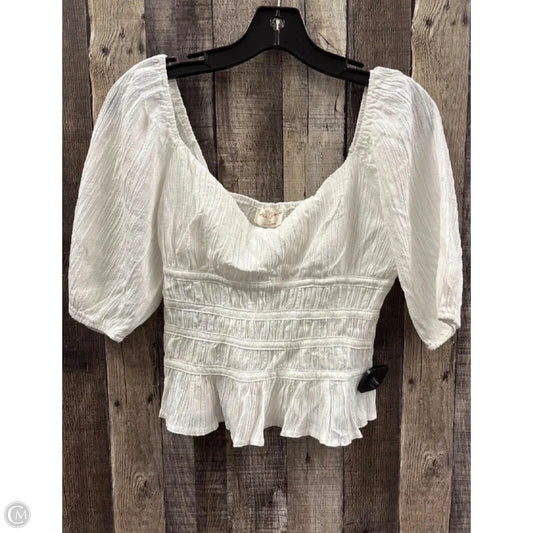 Top Short Sleeve By Allie Rose In White, Size: S