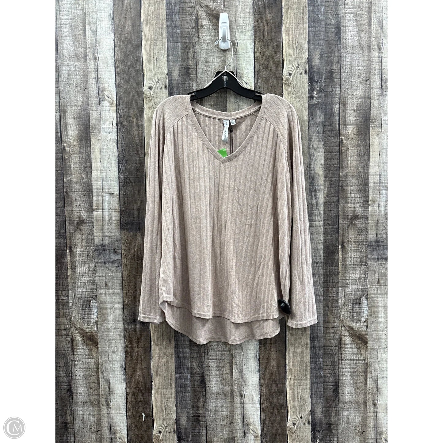 Top Long Sleeve By Grace + Karma In Brown, Size: Xl