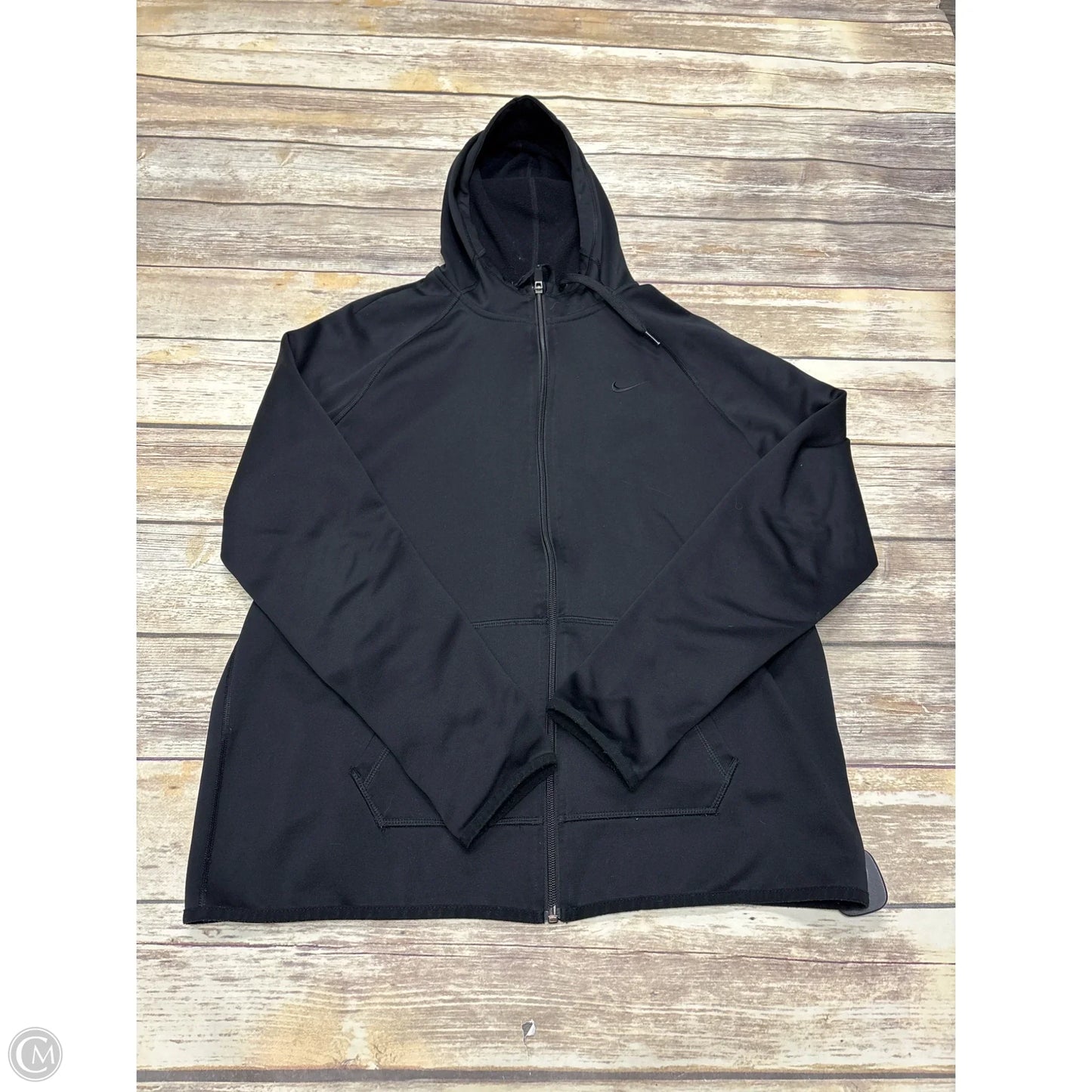 Athletic Jacket By Nike In Black, Size: L