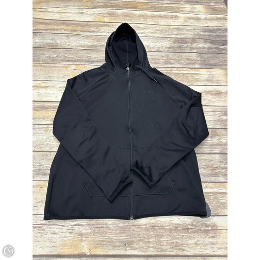 Athletic Jacket By Nike In Black, Size: L