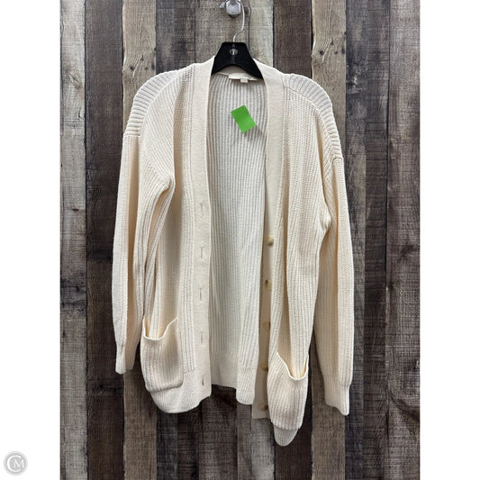 Sweater Cardigan By Loft In Cream, Size: M