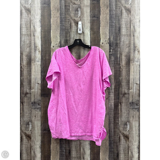 Top Short Sleeve By Lane Bryant In Pink, Size: 2x