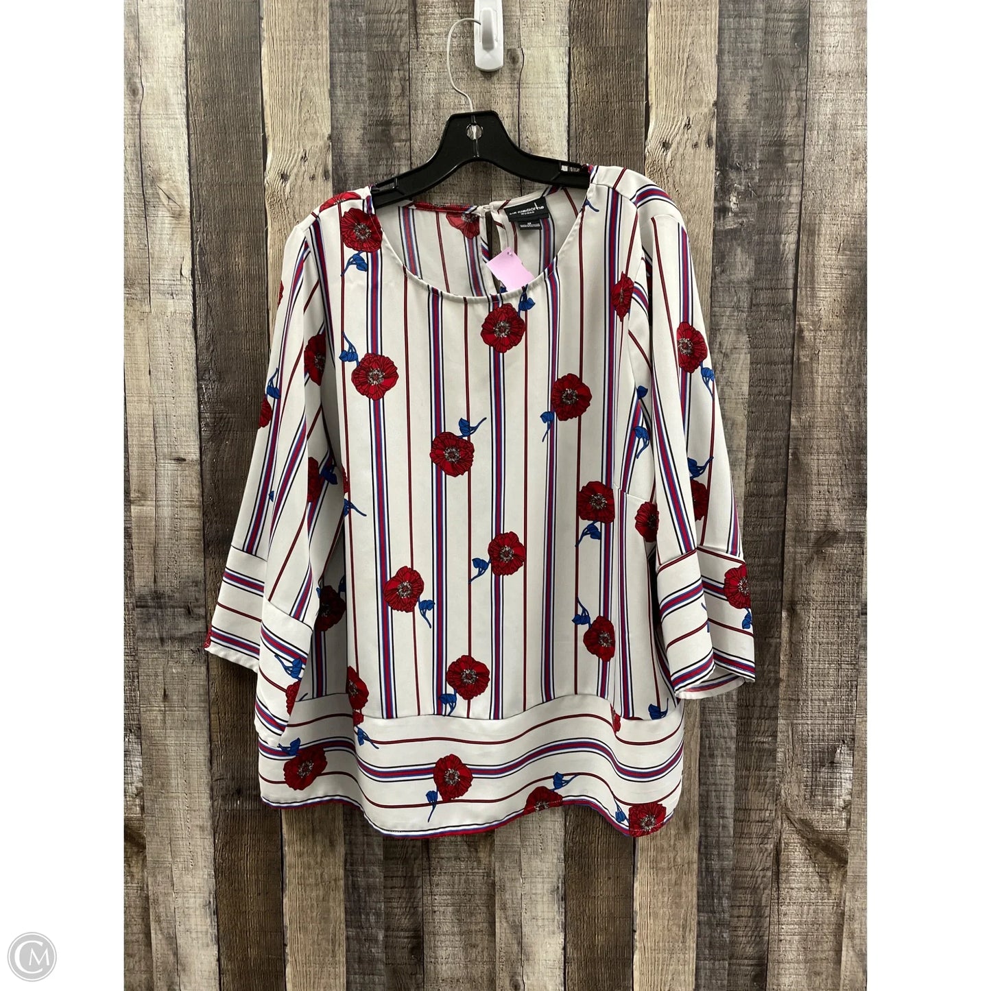 Top 3/4 Sleeve By Liz Claiborne In Multi-colored, Size: 1x