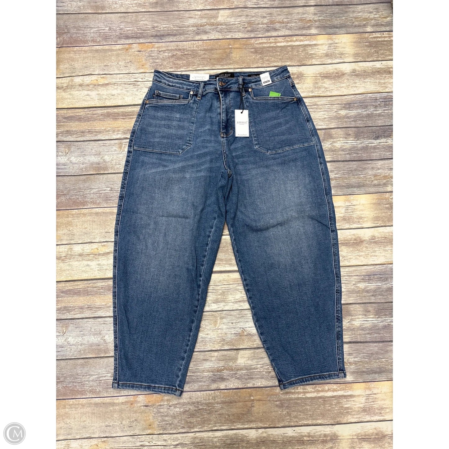 Jeans Wide Leg By Judy Blue In Blue Denim, Size: 18w
