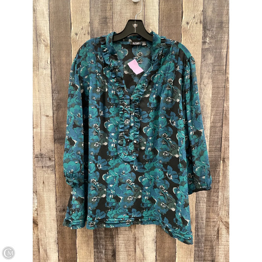 Top 3/4 Sleeve By Ana In Green, Size: 3x
