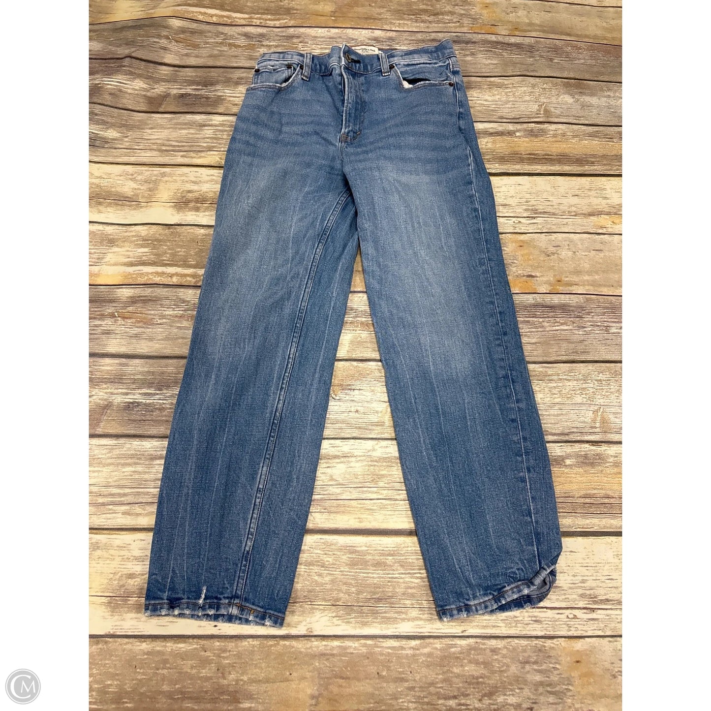 Jeans Straight By Abercrombie And Fitch In Blue Denim, Size: 4