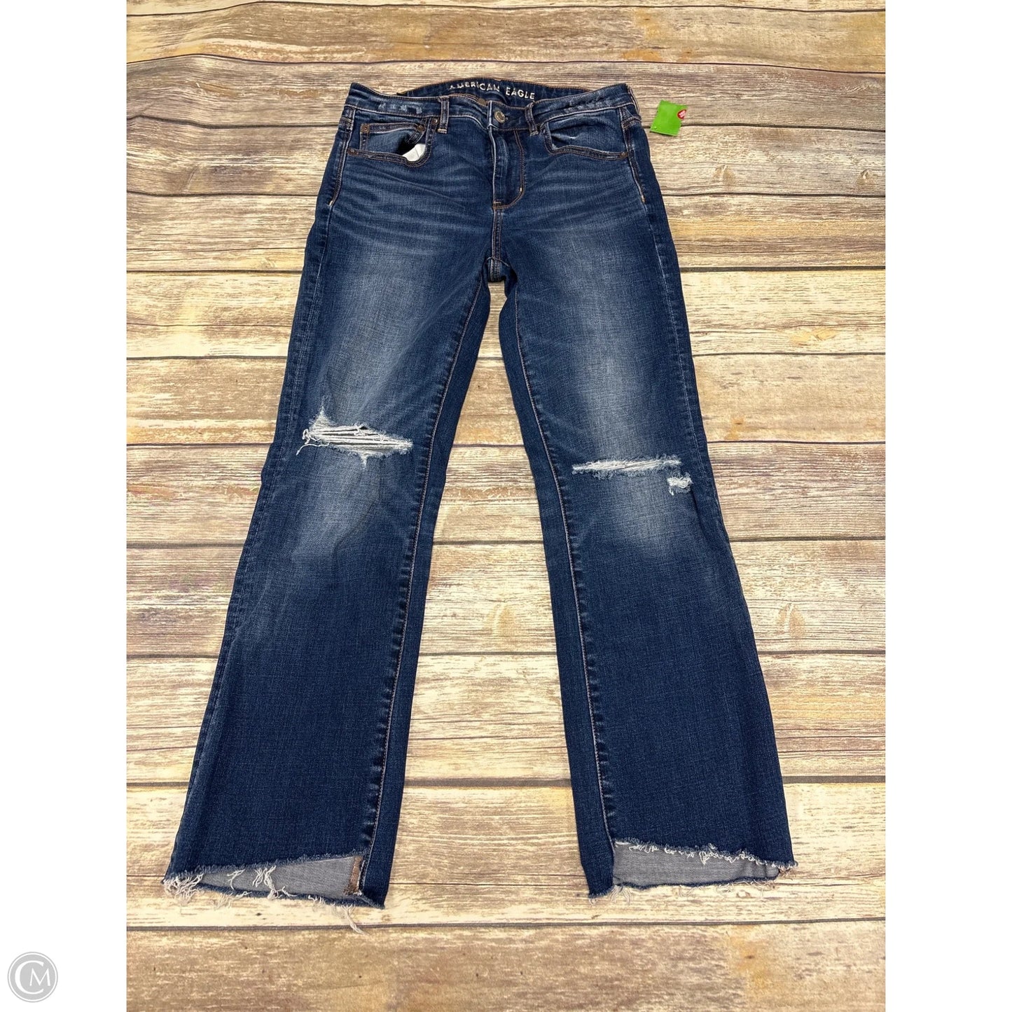 Jeans Cropped By American Eagle In Blue Denim, Size: 6