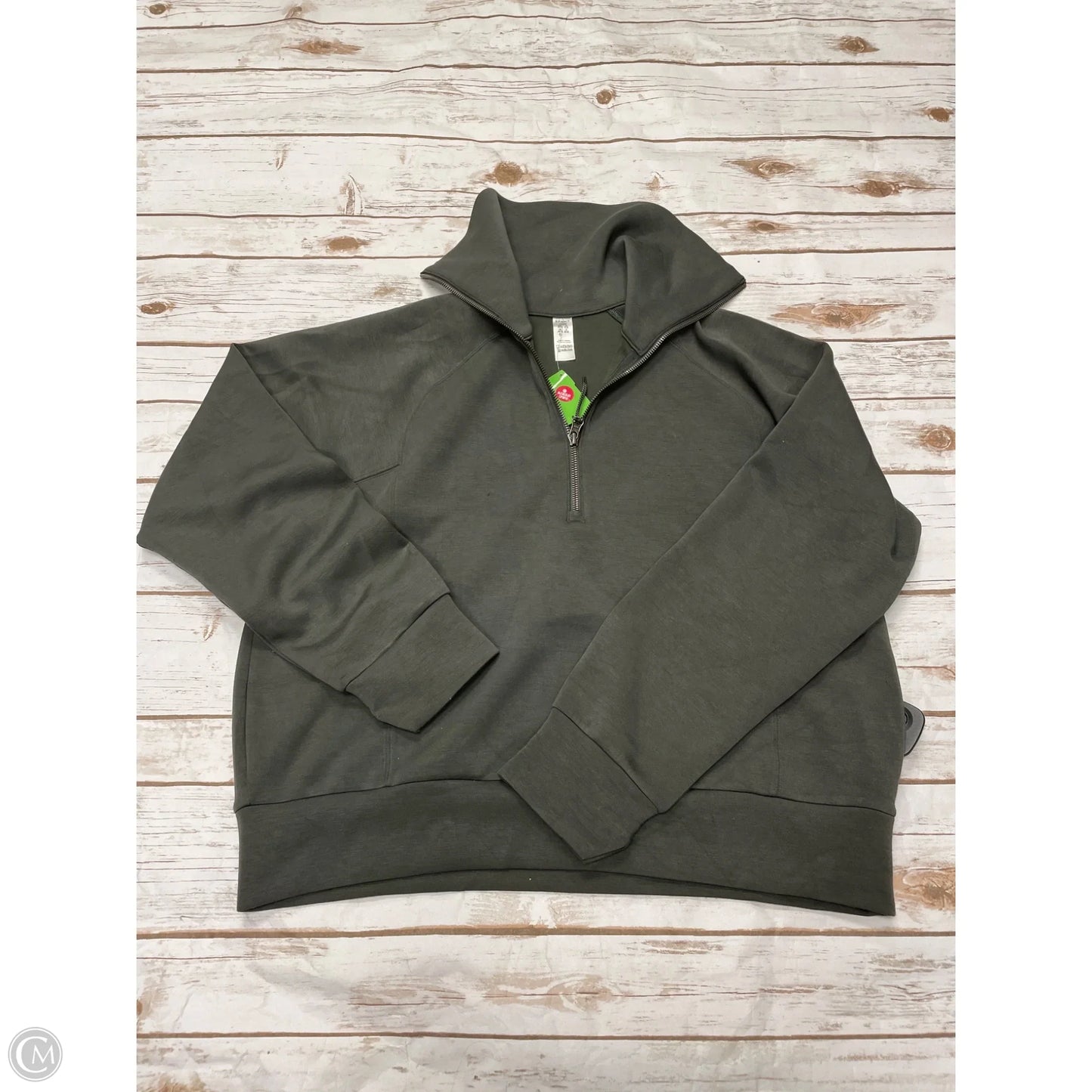 Athletic Sweatshirt Collar By Spanx In Green, Size: L